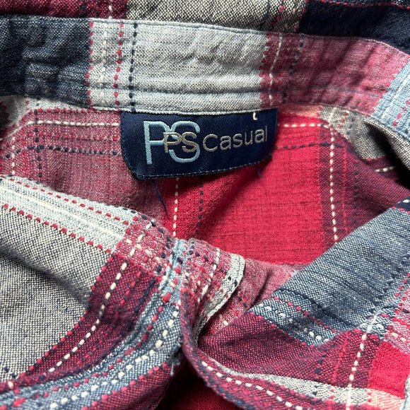 Vintage cotton short sleeve checker pattern, size 1X - Picture 7 of 8